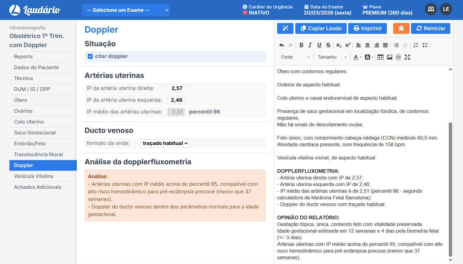 Calculadora Doppler Obstétrico