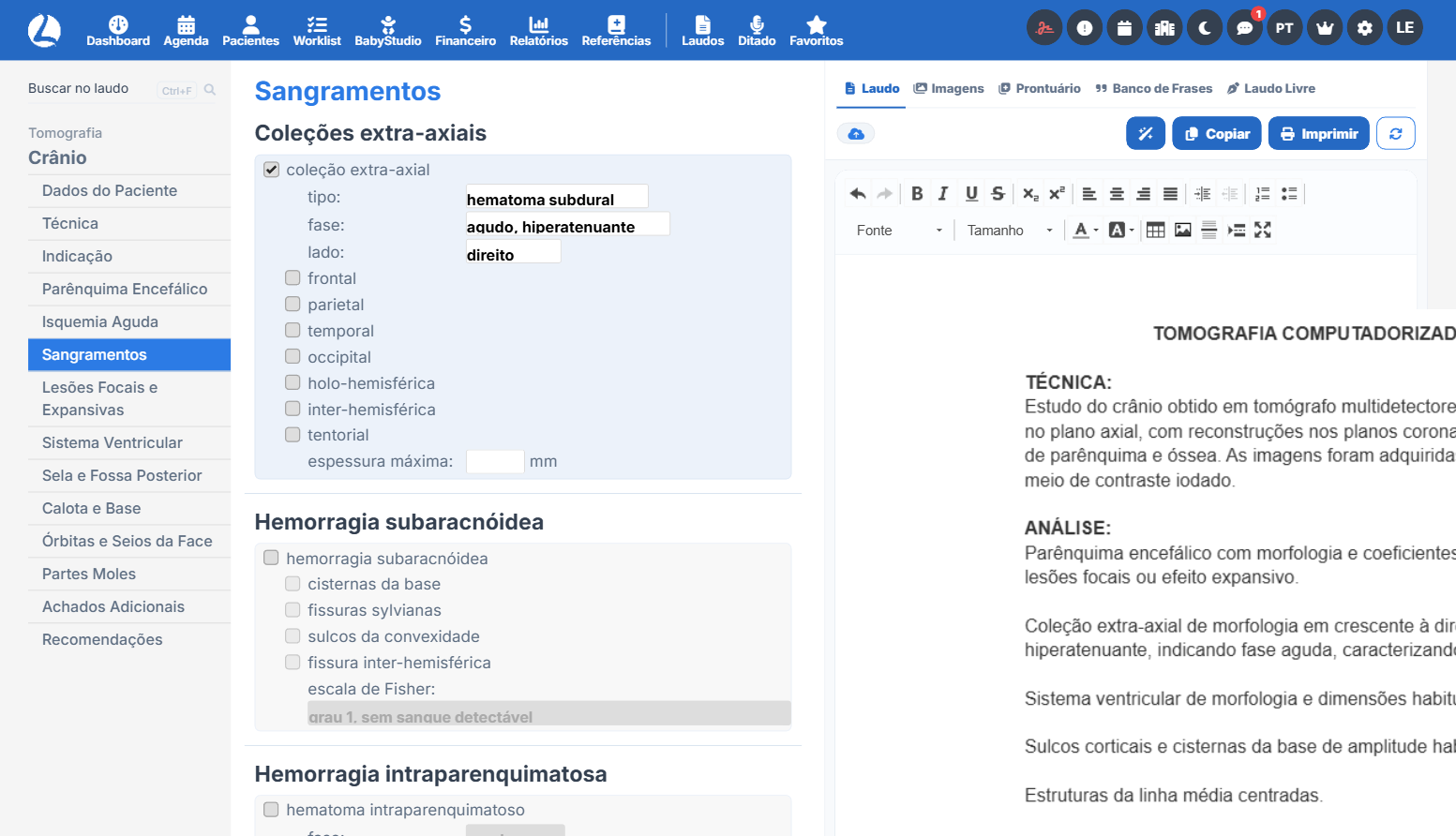 Prévia do Laudário Tomografia