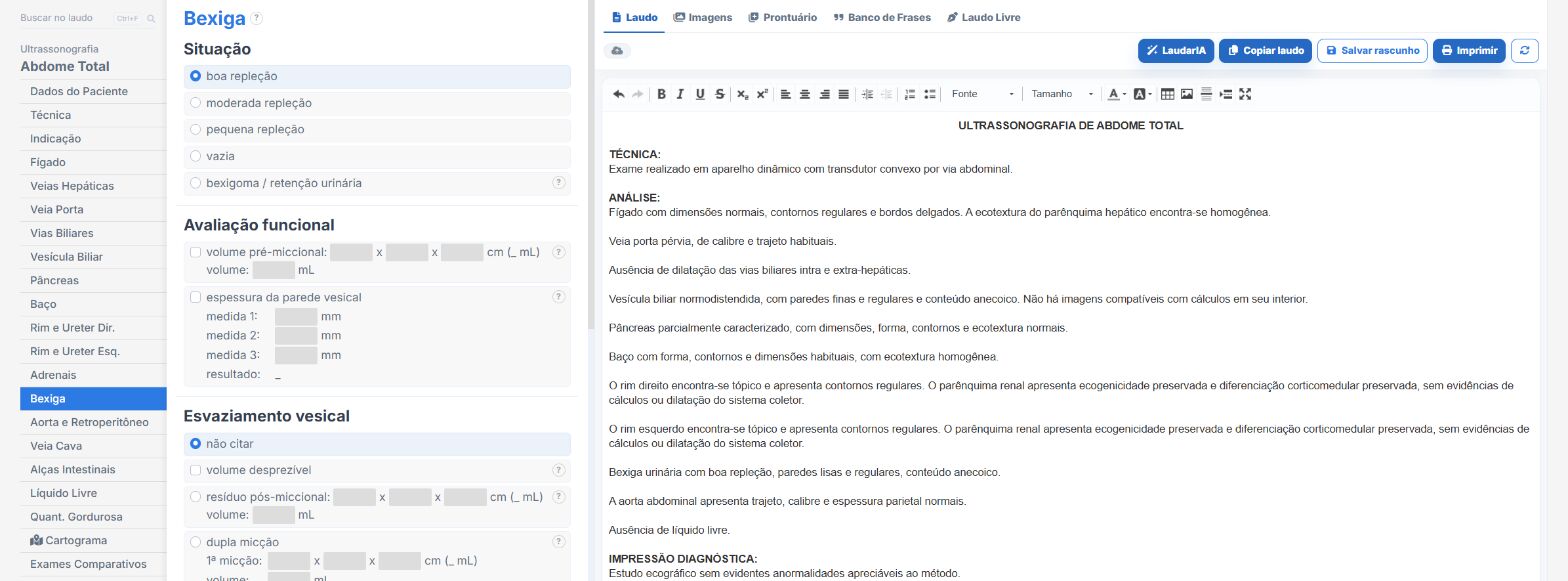 Pantalla de Laudário: vejiga