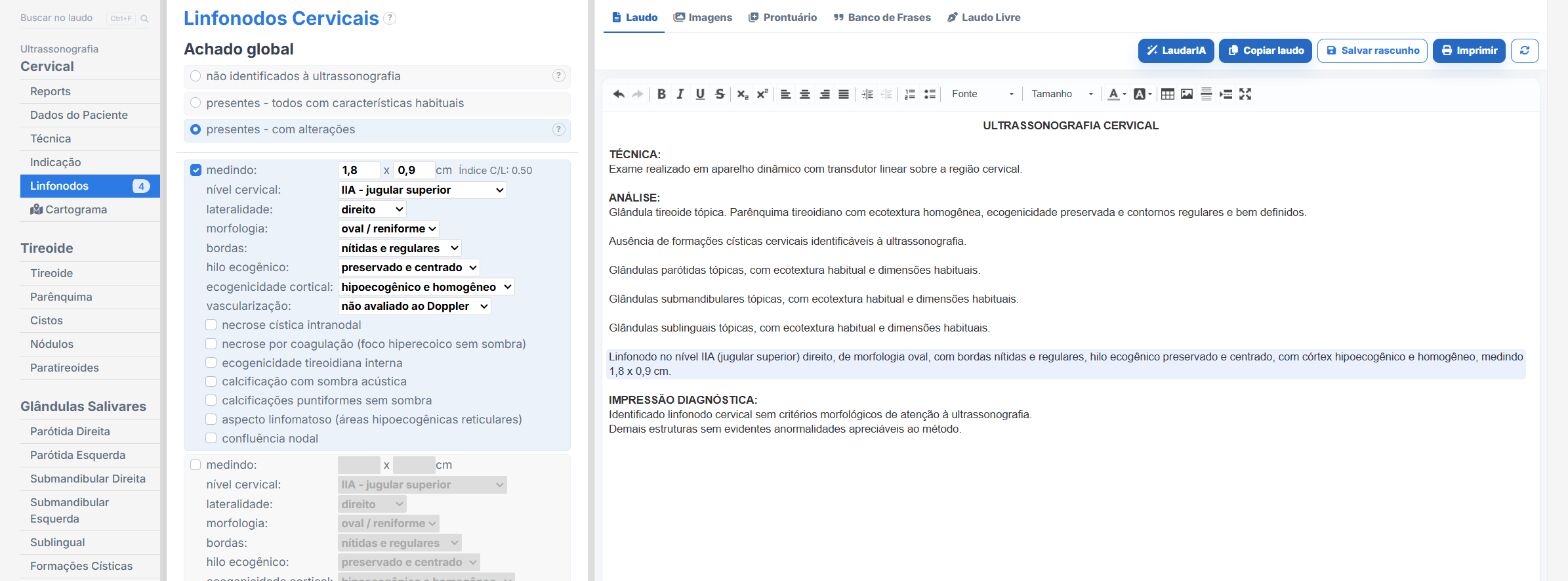 Pantalla de Laudário: ecografía cervical, ganglios