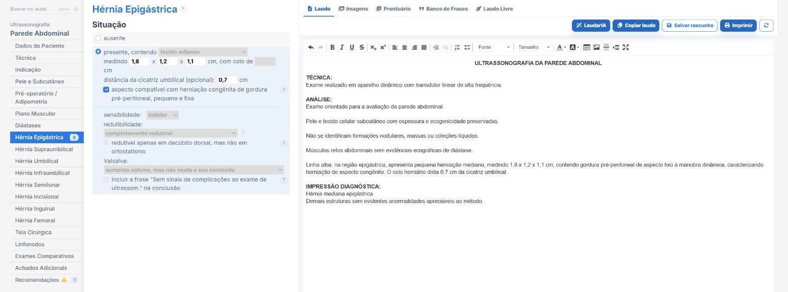 Pantalla de Laudário: hernia de la pared abdominal