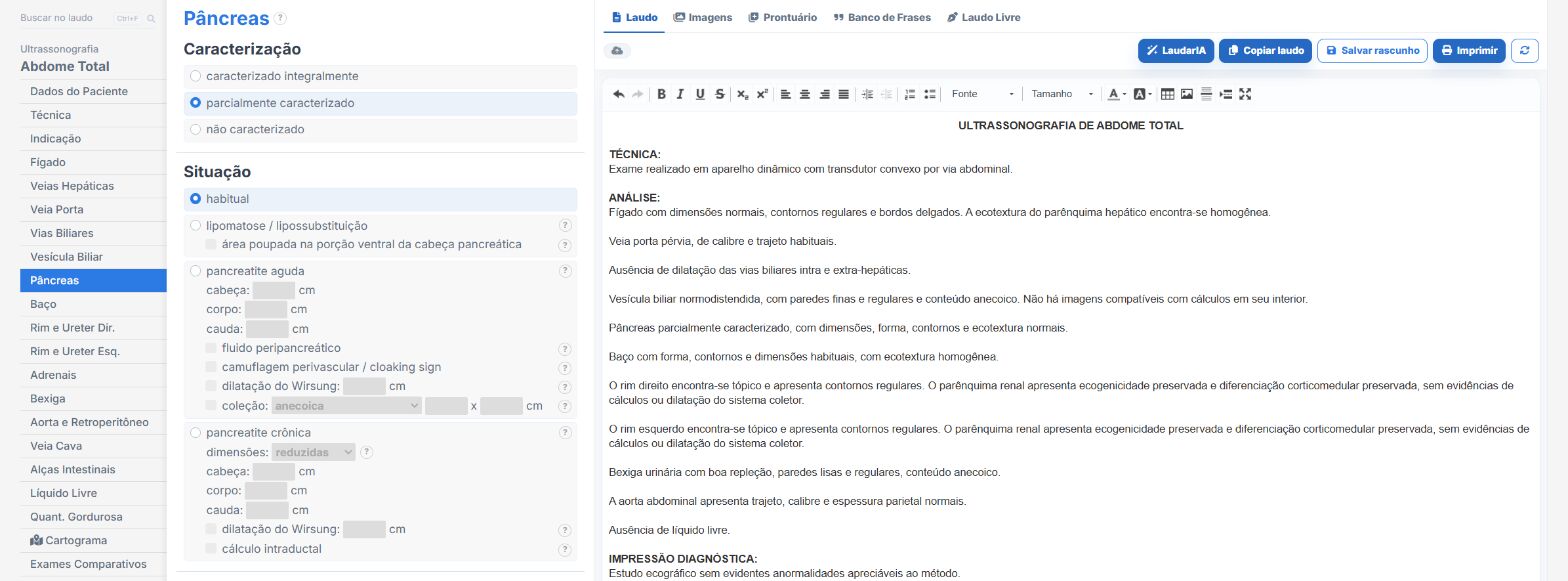 Pantalla de Laudário: páncreas