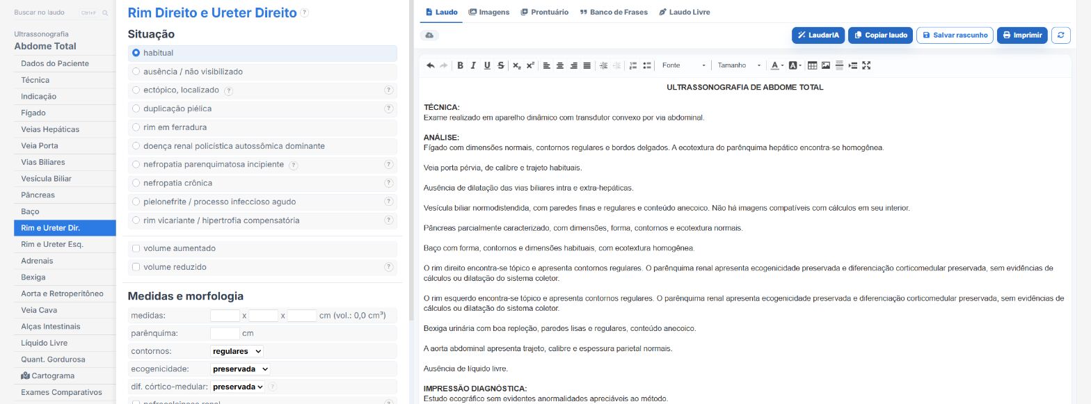 Pantalla de Laudário: riñón y uréter