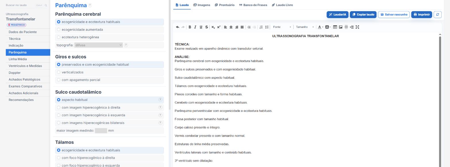 Pantalla de Laudário: ecografía transfontanelar