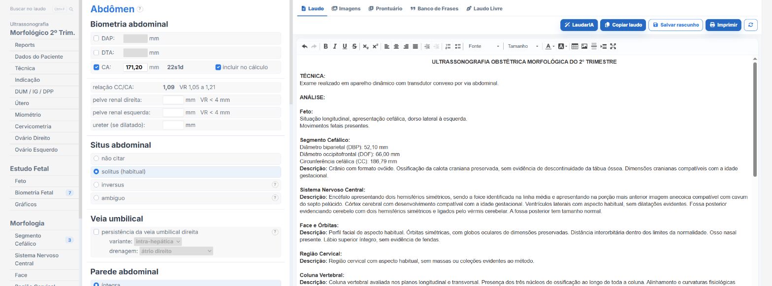 Pantalla de Laudário: morfológica, abdomen fetal y pelvis renales